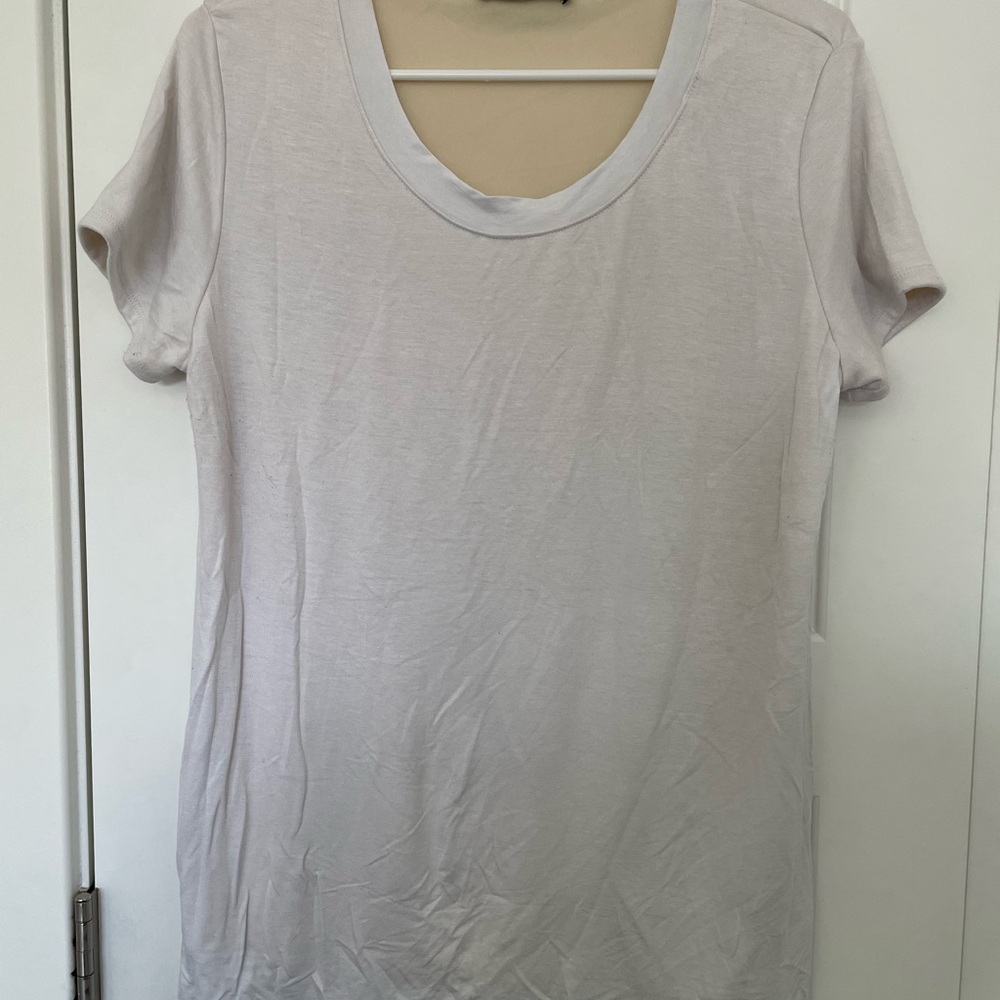 Non-See Through White Short Sleeve Women's Tee